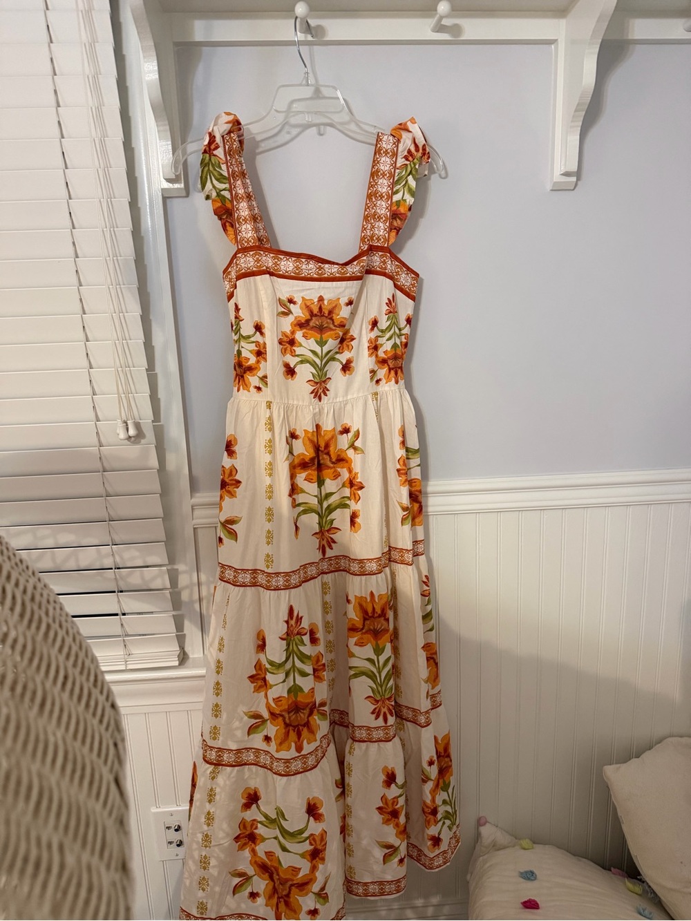 Avara orange and green floral print dress
M.